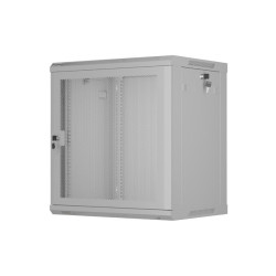 INSTALAČNÍ STOJAN 19" 12U 600X450 ŠEDÉ PERFOROVANÉ DVEŘE  (PLOCHÉ BALENÍ)