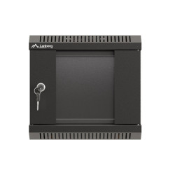 RACKOVÁ SKŘÍŇ 10" NÁSTĚNNÁ 4U/300X300 (FLAT PACK) S PROSKLENÝMI DVEŘMI ČERNÁ