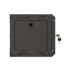 RACKOVÁ SKŘÍŇ 10" NÁSTĚNNÁ 4U/300X300 (FLAT PACK) S PROSKLENÝMI DVEŘMI ČERNÁ