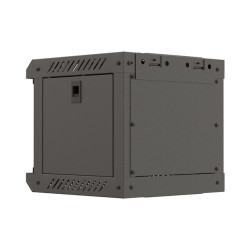 RACKOVÁ SKŘÍŇ 10" NÁSTĚNNÁ 4U/300X300 (FLAT PACK) S PROSKLENÝMI DVEŘMI ČERNÁ