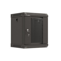 RACKOVÁ SKŘÍŇ 10" PRO MONTÁŽ NA STĚNU 6U/300X300 (FLAT PACK) S PROSKLENÝMI DVEŘMI ČERNÁ