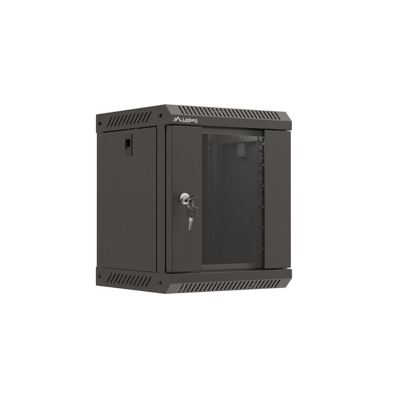 RACKOVÁ SKŘÍŇ 10" PRO MONTÁŽ NA STĚNU 6U/300X300 (FLAT PACK) S PROSKLENÝMI DVEŘMI ČERNÁ