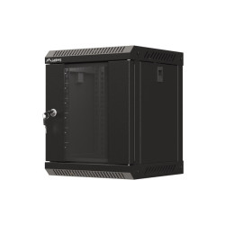 RACKOVÁ SKŘÍŇ 10" PRO MONTÁŽ NA STĚNU 6U/300X300 (FLAT PACK) S PROSKLENÝMI DVEŘMI ČERNÁ