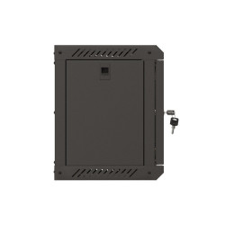 RACKOVÁ SKŘÍŇ 10" PRO MONTÁŽ NA STĚNU 6U/300X300 (FLAT PACK) S PROSKLENÝMI DVEŘMI ČERNÁ