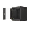 RACKOVÁ SKŘÍŇ 10" PRO MONTÁŽ NA STĚNU 6U/300X300 (FLAT PACK) S PROSKLENÝMI DVEŘMI ČERNÁ