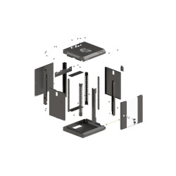 RACKOVÁ SKŘÍŇ 10" PRO MONTÁŽ NA STĚNU 6U/300X300 (FLAT PACK) S PROSKLENÝMI DVEŘMI ČERNÁ