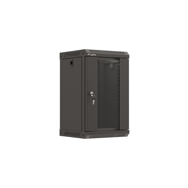 RACKOVÁ SKŘÍŇ 10" NÁSTĚNNÁ 9U/300X300 (FLAT PACK) S PROSKLENÝMI DVEŘMI ČERNÁ