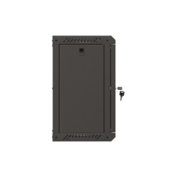 RACKOVÁ SKŘÍŇ 10" NÁSTĚNNÁ 9U/300X300 (FLAT PACK) S PROSKLENÝMI DVEŘMI ČERNÁ