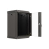 RACKOVÁ SKŘÍŇ 10" NÁSTĚNNÁ 9U/300X300 (FLAT PACK) S PROSKLENÝMI DVEŘMI ČERNÁ