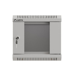 RACKOVÁ SKŘÍŇ 10" NÁSTĚNNÁ 4U/300X300 (FLAT PACK) S PROSKLENÝMI DVEŘMI ŠEDÁ