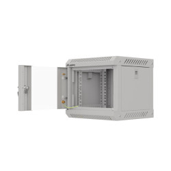 RACKOVÁ SKŘÍŇ 10" NÁSTĚNNÁ 4U/300X300 (FLAT PACK) S PROSKLENÝMI DVEŘMI ŠEDÁ