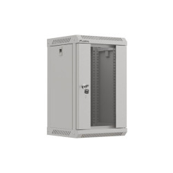 RACKOVÁ SKŘÍŇ 10" NÁSTĚNNÁ 9U/300X300 (FLAT PACK) S PROSKLENÝMI DVEŘMI ŠEDÁ