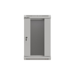 RACKOVÁ SKŘÍŇ 10" NÁSTĚNNÁ 9U/300X300 (FLAT PACK) S PROSKLENÝMI DVEŘMI ŠEDÁ