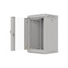 RACKOVÁ SKŘÍŇ 10" NÁSTĚNNÁ 9U/300X300 (FLAT PACK) S PROSKLENÝMI DVEŘMI ŠEDÁ