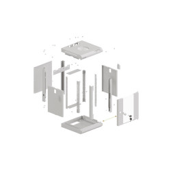 RACKOVÁ SKŘÍŇ 10" NÁSTĚNNÁ 9U/300X300 (FLAT PACK) S PROSKLENÝMI DVEŘMI ŠEDÁ
