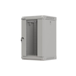RACKOVÁ SKŘÍŇ 10" NÁSTĚNNÁ 9U/300X300 (FLAT PACK) S PROSKLENÝMI DVEŘMI ŠEDÁ