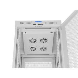 19" VOLNĚ STOJÍCÍ RACKOVÁ SKŘÍŇ 42U/600X800 (FLAT PACK) SE SÍŤOVANÝMI DVEŘMI LCD ŠEDÁ