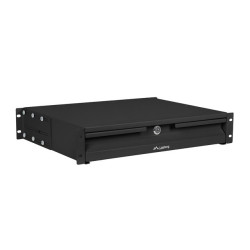 19" ZÁSUVKA 2U/483X360MM MAX. NOSNOST DO 90 KG 4BODOVÁ MONTÁŽ ČERNÁ