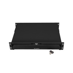 19" ZÁSUVKA 2U/483X360MM MAX. NOSNOST DO 90 KG 4BODOVÁ MONTÁŽ ČERNÁ