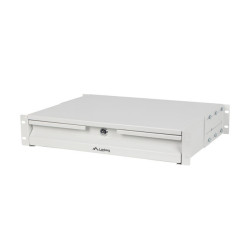 19" ZÁSUVKA 2U/483X360MM MAX. NOSNOST DO 90 KG 4BODOVÁ MONTÁŽ ŠEDÝ