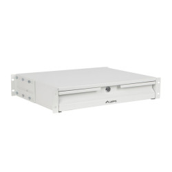 19" ZÁSUVKA 2U/483X360MM MAX. NOSNOST DO 90 KG 4BODOVÁ MONTÁŽ ŠEDÝ
