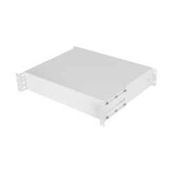 19" ZÁSUVKA 2U/483X360MM MAX. NOSNOST DO 90 KG 4BODOVÁ MONTÁŽ ŠEDÝ