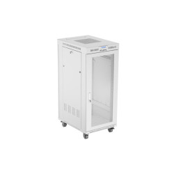 RACKOVÁ SKŘÍŇ 19" VOLNĚ STOJÍCÍ 27U/600X800 (FLAT PACK) SE SÍŤOVANÝMI DVEŘMI LCD ŠEDÁ