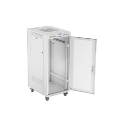 RACKOVÁ SKŘÍŇ 19" VOLNĚ STOJÍCÍ 27U/600X800 (FLAT PACK) SE SÍŤOVANÝMI DVEŘMI LCD ŠEDÁ