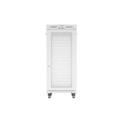 RACKOVÁ SKŘÍŇ 19" VOLNĚ STOJÍCÍ 27U/600X800 (FLAT PACK) SE SÍŤOVANÝMI DVEŘMI LCD ŠEDÁ