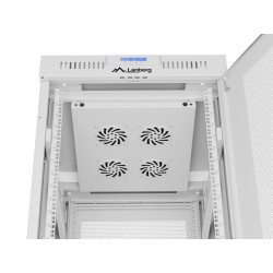 RACKOVÁ SKŘÍŇ 19" VOLNĚ STOJÍCÍ 27U/600X800 (FLAT PACK) SE SÍŤOVANÝMI DVEŘMI LCD ŠEDÁ