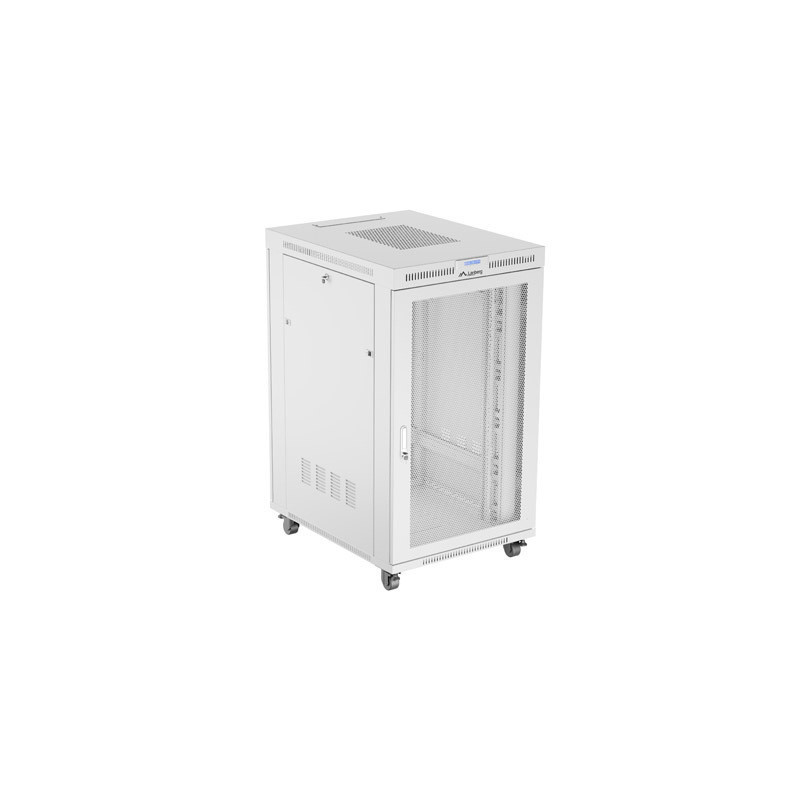 RACKOVÁ SKŘÍŇ 19" VOLNĚ STOJÍCÍ 27U/800X1000 (FLAT PACK) SE SÍŤOVÝMI DVEŘMI LCD ŠEDÁ