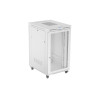 RACKOVÁ SKŘÍŇ 19" VOLNĚ STOJÍCÍ 27U/800X1000 (FLAT PACK) SE SÍŤOVÝMI DVEŘMI LCD ŠEDÁ