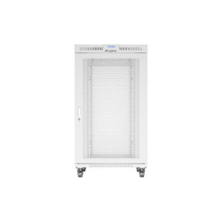 RACKOVÁ SKŘÍŇ 19" VOLNĚ STOJÍCÍ 27U/800X1000 (FLAT PACK) SE SÍŤOVÝMI DVEŘMI LCD ŠEDÁ