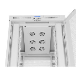RACKOVÁ SKŘÍŇ 19" VOLNĚ STOJÍCÍ 27U/800X1000 (FLAT PACK) SE SÍŤOVÝMI DVEŘMI LCD ŠEDÁ