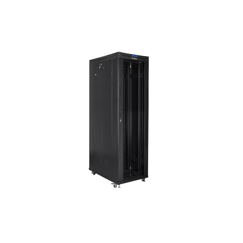 19" VOLNĚ STOJÍCÍ RACKOVÁ SKŘÍŇ 42U/600X1200 (FLAT PACK) S PROSKLENÝMI DVEŘMI LCD ČERNÁ