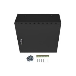19" RACKOVÁ SKŘÍŇ PRO MONTÁŽ NA STĚNU 6U+3U/540X200 NÍZKOPROFILOVÁ ČERNÁ  (SMONTOVANÁ)