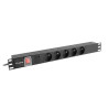 NAPÁJECÍ DISTRIBUČNÍ JEDNOTKA (PDU) 19"  1U 16A 2M 5X FRANCOUZSKÉ ZÁSUVKY ČERNÁ