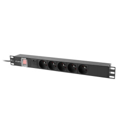 NAPÁJECÍ DISTRIBUČNÍ JEDNOTKA (PDU) 19"  1U 16A 2M 5X FRANCOUZSKÉ ZÁSUVKY ČERNÁ
