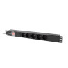 NAPÁJECÍ DISTRIBUČNÍ JEDNOTKA (PDU) 19"  1U 16A 2M 5X FRANCOUZSKÉ ZÁSUVKY ČERNÁ