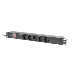NAPÁJECÍ DISTRIBUČNÍ JEDNOTKA (PDU) 19"  1U 16A 2M 5X SCHUKO ZÁSUVKY ČERNÁ
