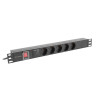 NAPÁJECÍ DISTRIBUČNÍ JEDNOTKA (PDU) 19"  1U 16A 2M 5X SCHUKO ZÁSUVKY ČERNÁ