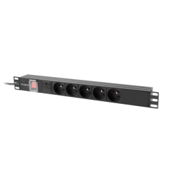 NAPÁJECÍ DISTRIBUČNÍ JEDNOTKA (PDU) 19"  1U 10A 2M 5X FRANCOUZSKÉ ZÁSUVKY ČERNÁ C14