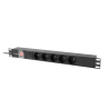 NAPÁJECÍ DISTRIBUČNÍ JEDNOTKA (PDU) 19"  1U 10A 2M 5X FRANCOUZSKÉ ZÁSUVKY ČERNÁ C14
