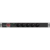 NAPÁJECÍ DISTRIBUČNÍ JEDNOTKA (PDU) 19"  1U 10A 2M 5X FRANCOUZSKÉ ZÁSUVKY ČERNÁ C14