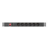 NAPÁJECÍ DISTRIBUČNÍ JEDNOTKA (PDU) 19"  1U 16A 2M 6X SCHUKO ZÁSUVKY ČERNÁ