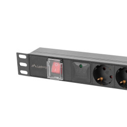 NAPÁJECÍ DISTRIBUČNÍ JEDNOTKA (PDU) 19"  1U 16A 2M 6X SCHUKO ZÁSUVKY ČERNÁ