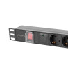 NAPÁJECÍ DISTRIBUČNÍ JEDNOTKA (PDU) 19"  1U 16A 2M 6X SCHUKO ZÁSUVKY ČERNÁ