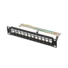 PATCH PANEL 12 PORTŮ 1U 19" FTP PRO MODULY KEYSTONE ČERNÝ  V2