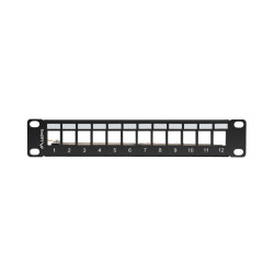 PATCH PANEL 12 PORTŮ 1U 19" FTP PRO MODULY KEYSTONE ČERNÝ  V2