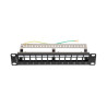 PATCH PANEL 12 PORTŮ 1U 19" FTP PRO MODULY KEYSTONE ČERNÝ  V2